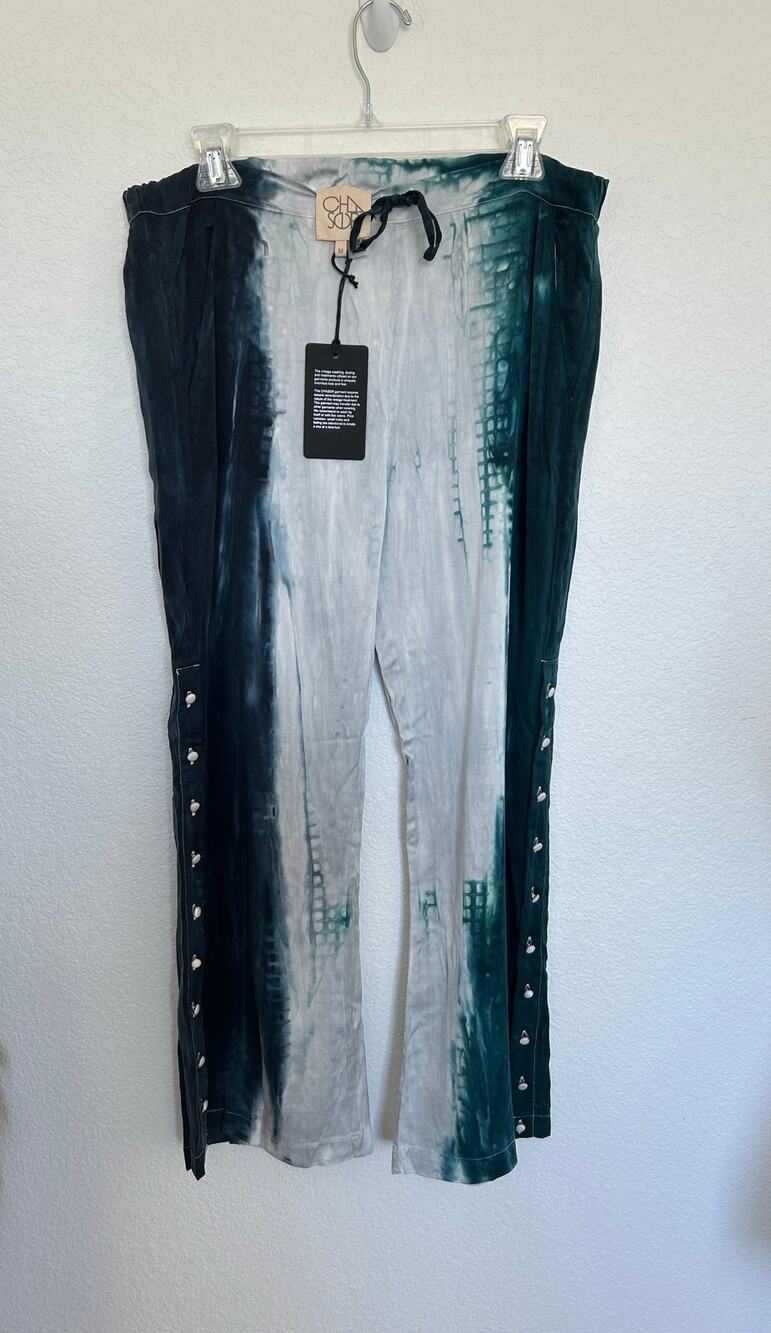 Chaser Blue Wash Tie Dye Drawstring Lounge Pants - M